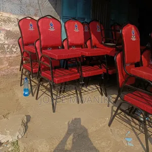 Conference or Church Chair With Logo and Book Rack at the Bottom.