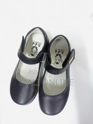 Children Black School Shoes