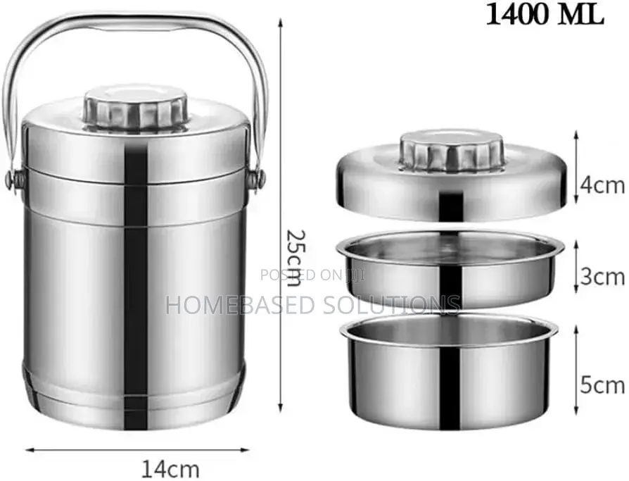 1.4L Stainless Steel 3in1 Food Flask Lunchbox