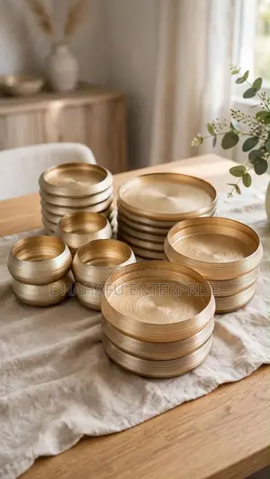Luxury Gold/Brown 24pc Dinner Set 
