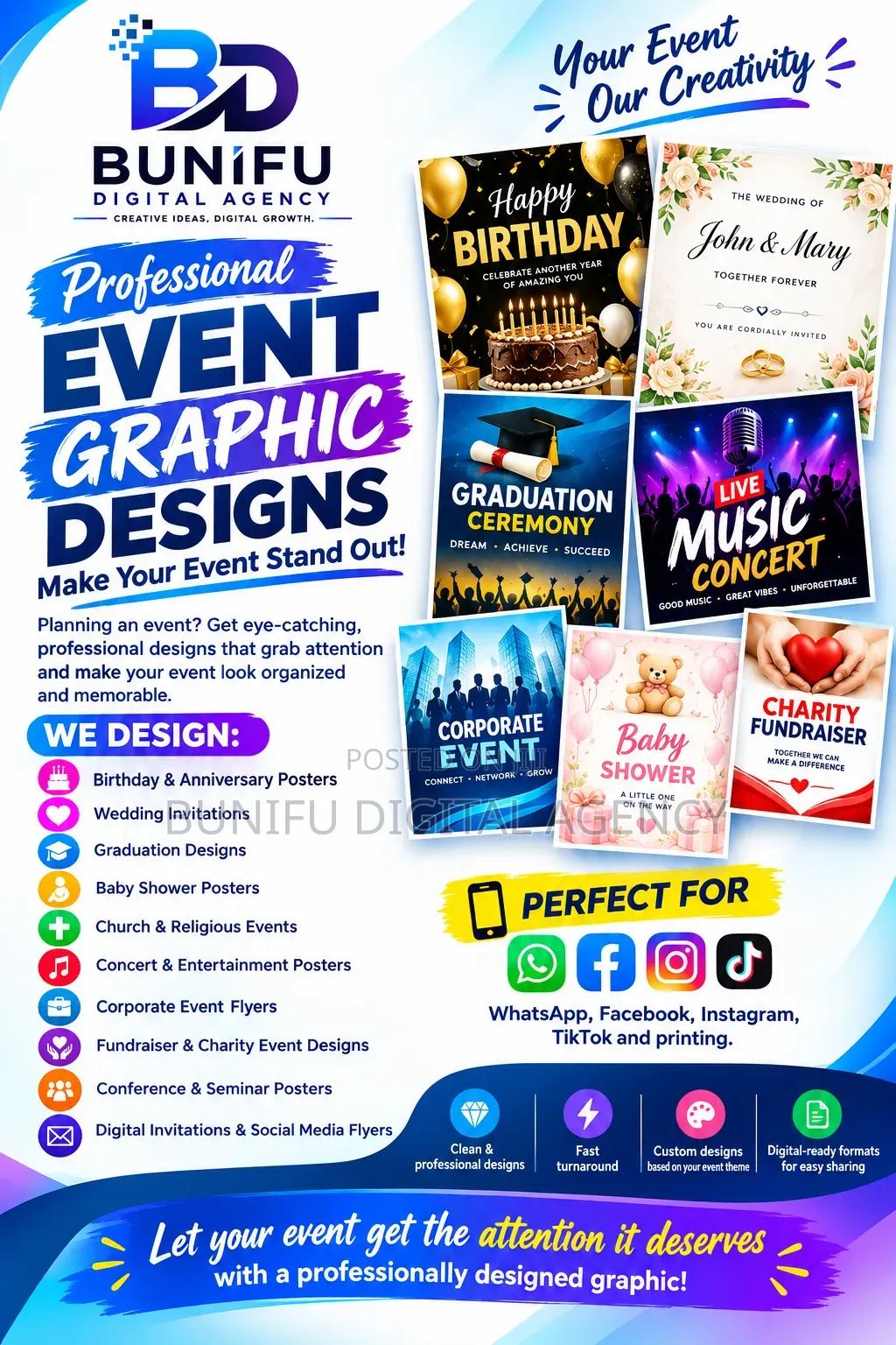 Event Posters Invitations | Weddings, Birthdays, Concerts & More