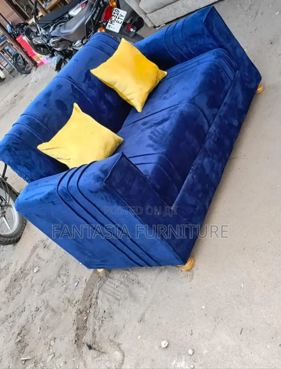 2 Seater Blue Sofa