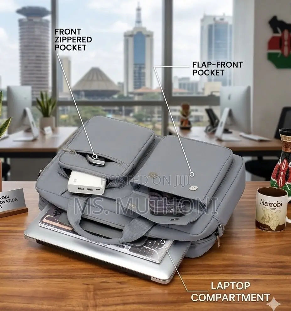 Water-Resistant 15" Laptop Business Bag (Grey)