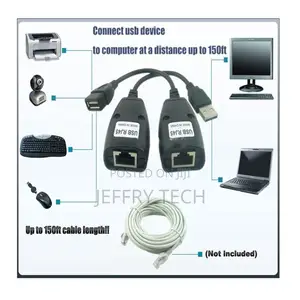 USB to RJ45 Extension Adapter – 150FT High-Speed USB Over Ethernet Ext