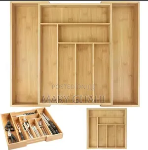 Multifunctional Expandable Bamboo/Wooden Cutlery Drawer Organizer*