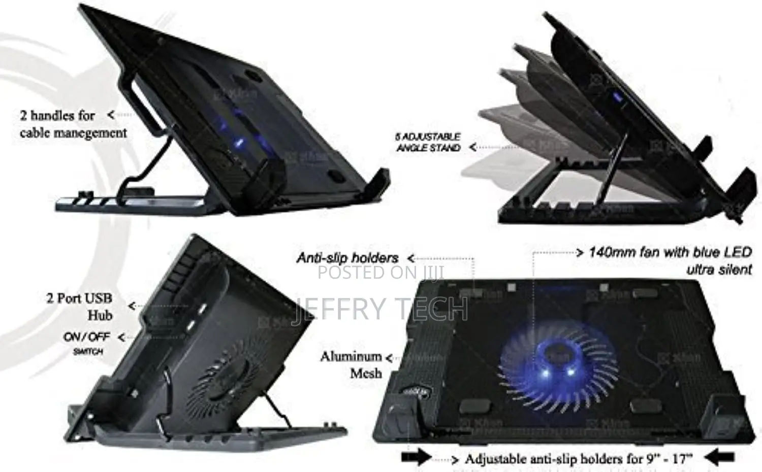 Quiet USB Powered Laptop Sizes From 12 Up to 17 Inches Notebook Coolin
