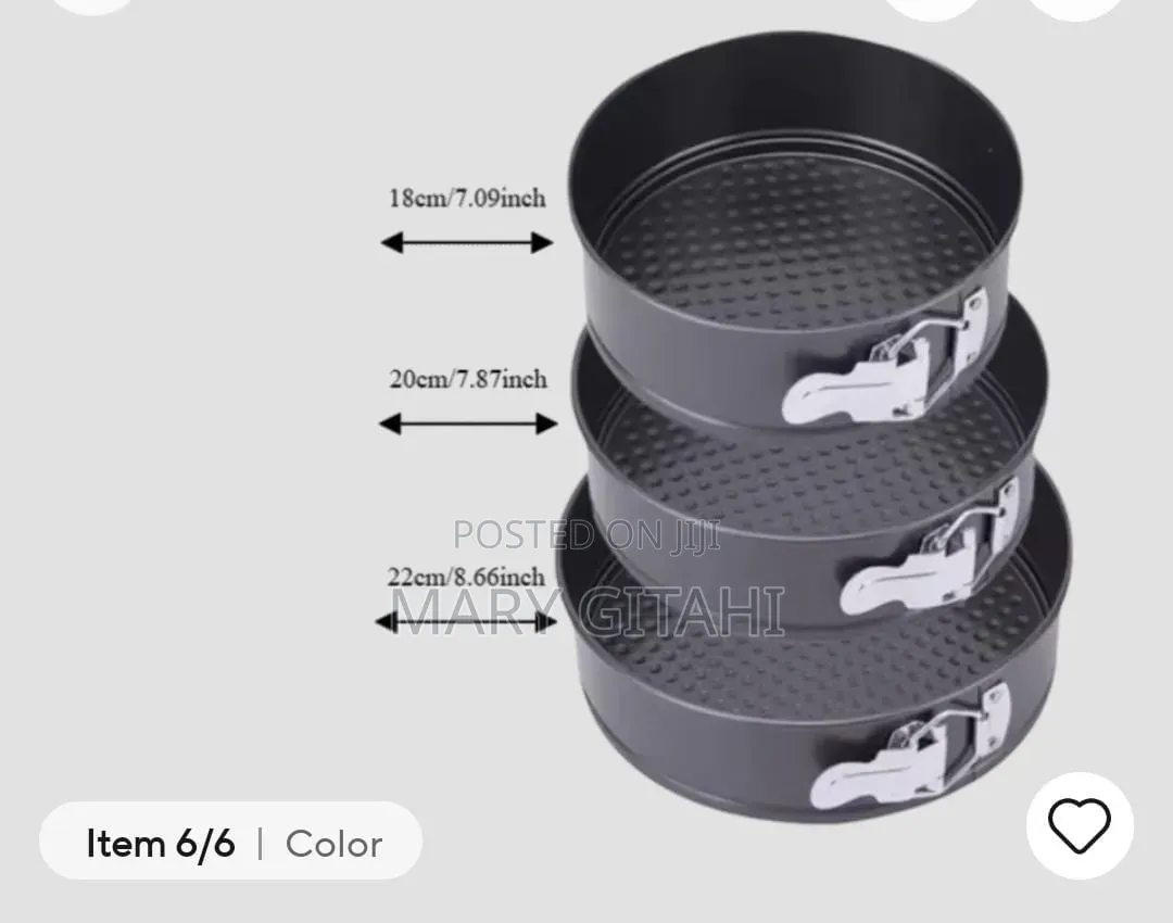 3pcs Non-Stick Round Cake Mould*