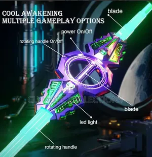 Optical Spin Extendable Double Blade Toy Sword With Light Sound Effect