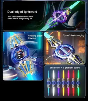 Optical Spin Extendable Double Blade Toy Sword With Light Sound Effect