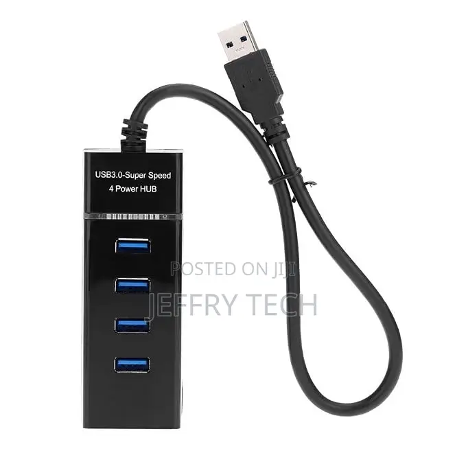 PremiumAV 4 Ports USB 3.0 Hub (Black)