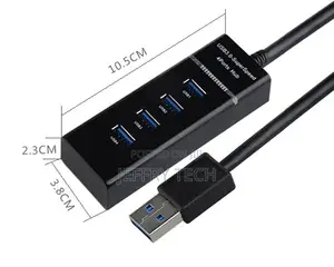 PremiumAV 4 Ports USB 3.0 Hub (Black)
