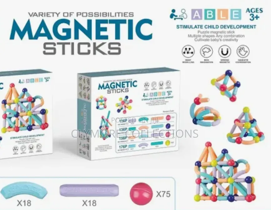 96-Piece Magnetic Building Blocks Sticks Set - STEM Educational Toy