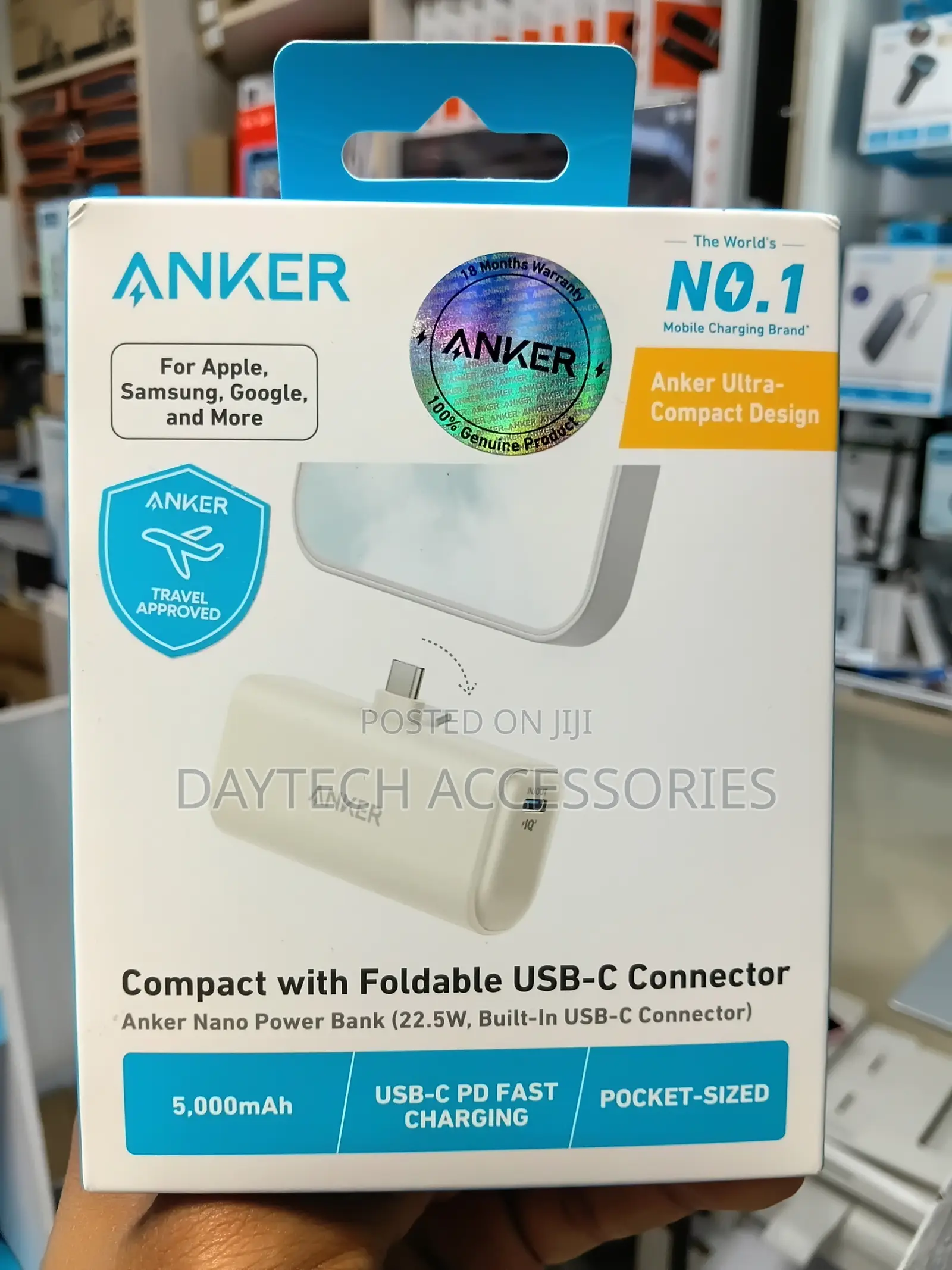 Anker Nano 5000mAh 22.5W USB-C Power Bank - White