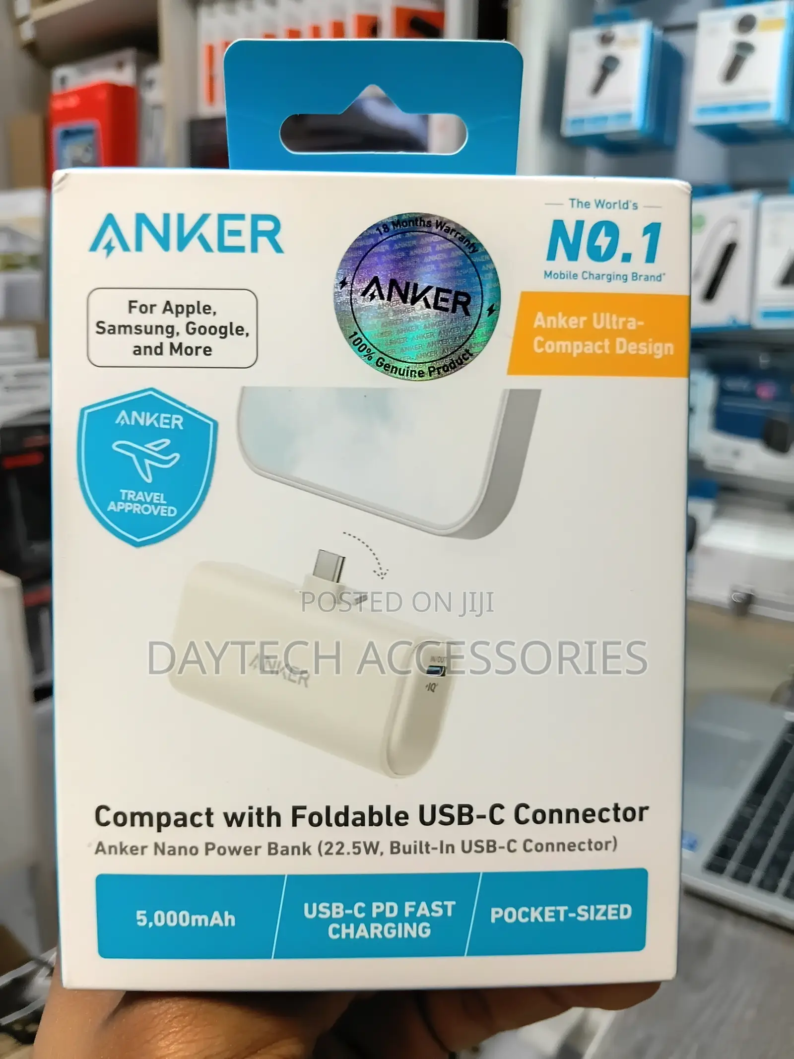 Anker Nano 5000mAh 22.5W USB-C Power Bank - White
