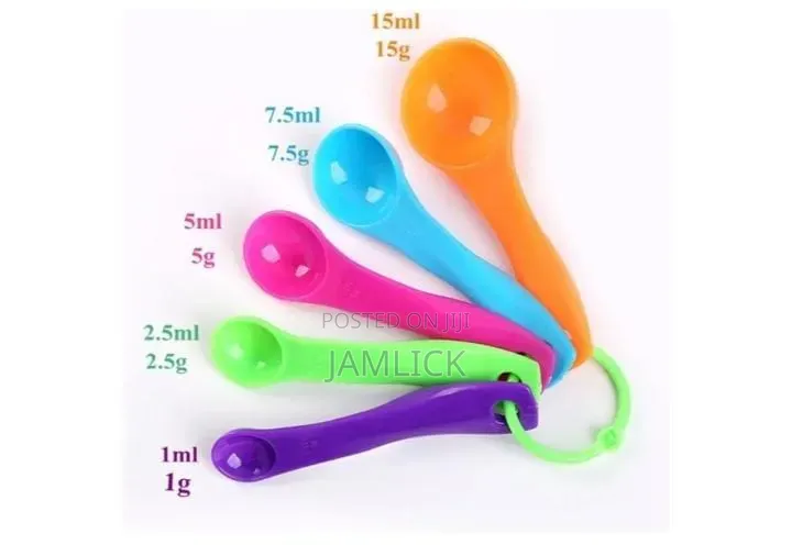 5pcs Colourful Measuring Seasoning Spoons Set - Bz