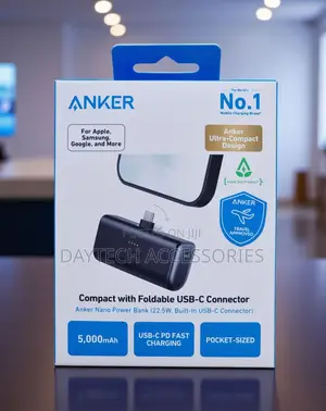 Anker Nano Power Bank With Built-in USB-C Connector 5,000mAh Charger