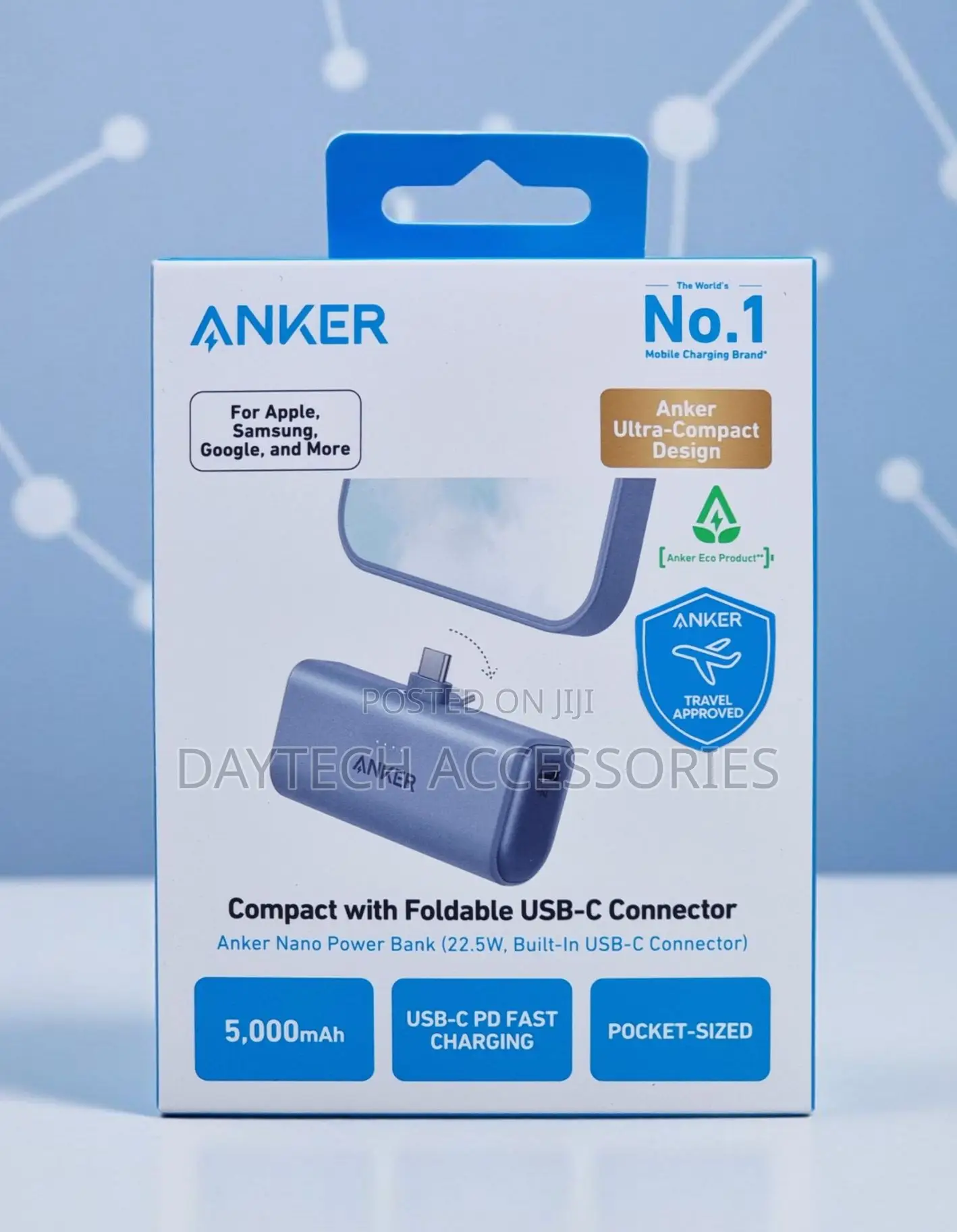 Anker Nano Power Bank With Built-in USB-C Connector 5,000mAh Charger