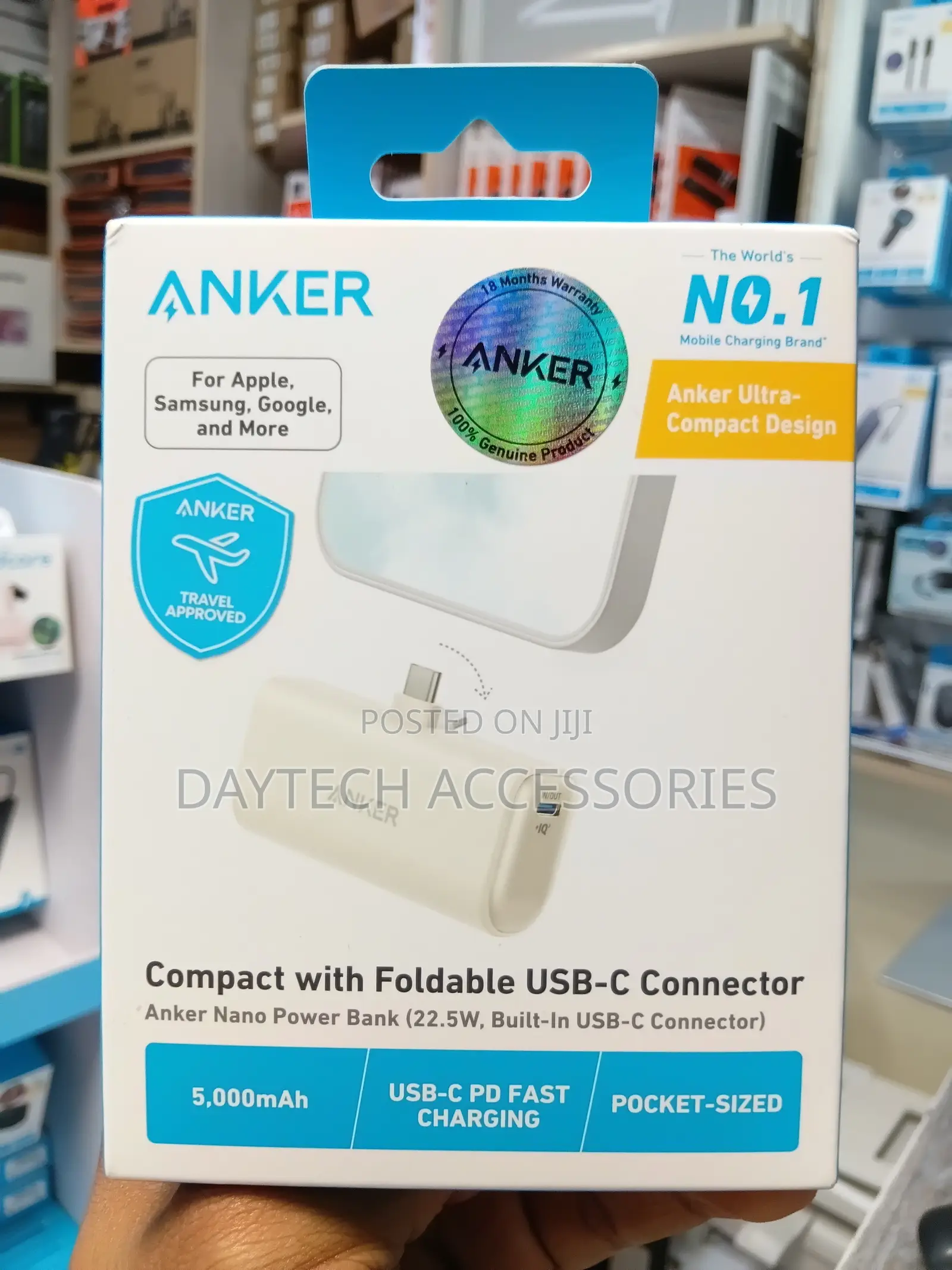 Anker Nano 22.5W Built in USB C Connector 5000 Mah Powerbank A1653H21