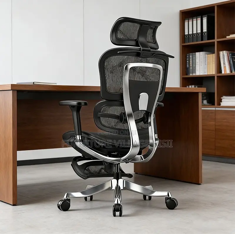 Office Chair; Black Full Mesh Orthopedic Chair