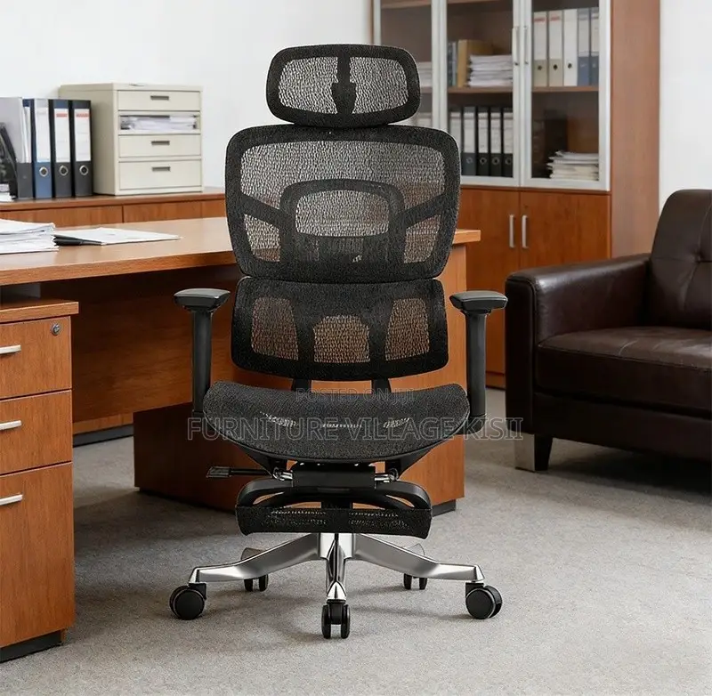 Office Chair; Black Full Mesh Orthopedic Chair
