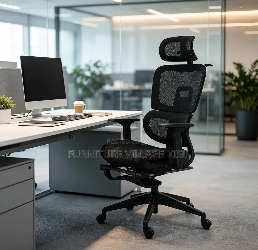 Office Chair; Black Full Mesh Orthopedic Chair