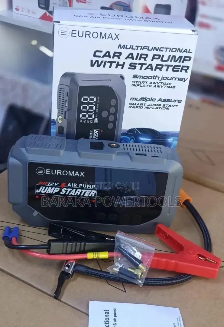 This Is a Euromax Multifunctional Car Air Pump With Jump Starter.