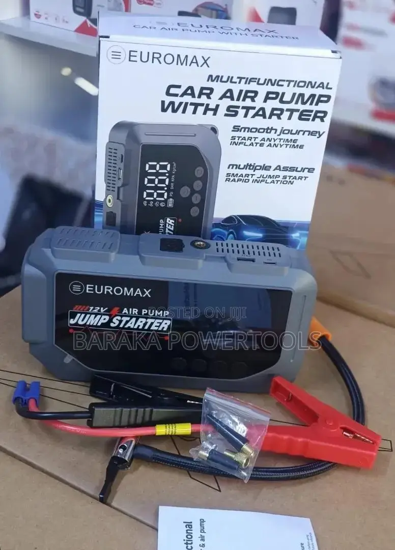 This Is a Euromax Multifunctional Car Air Pump With Jump Starter.