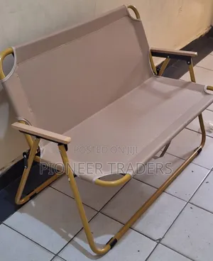 ,Portable Double Seat Camping Chair With Wood Armrest