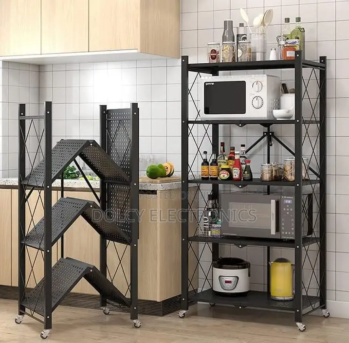 5 Tier Big Size Foldable Kitchen Rack With Wheels