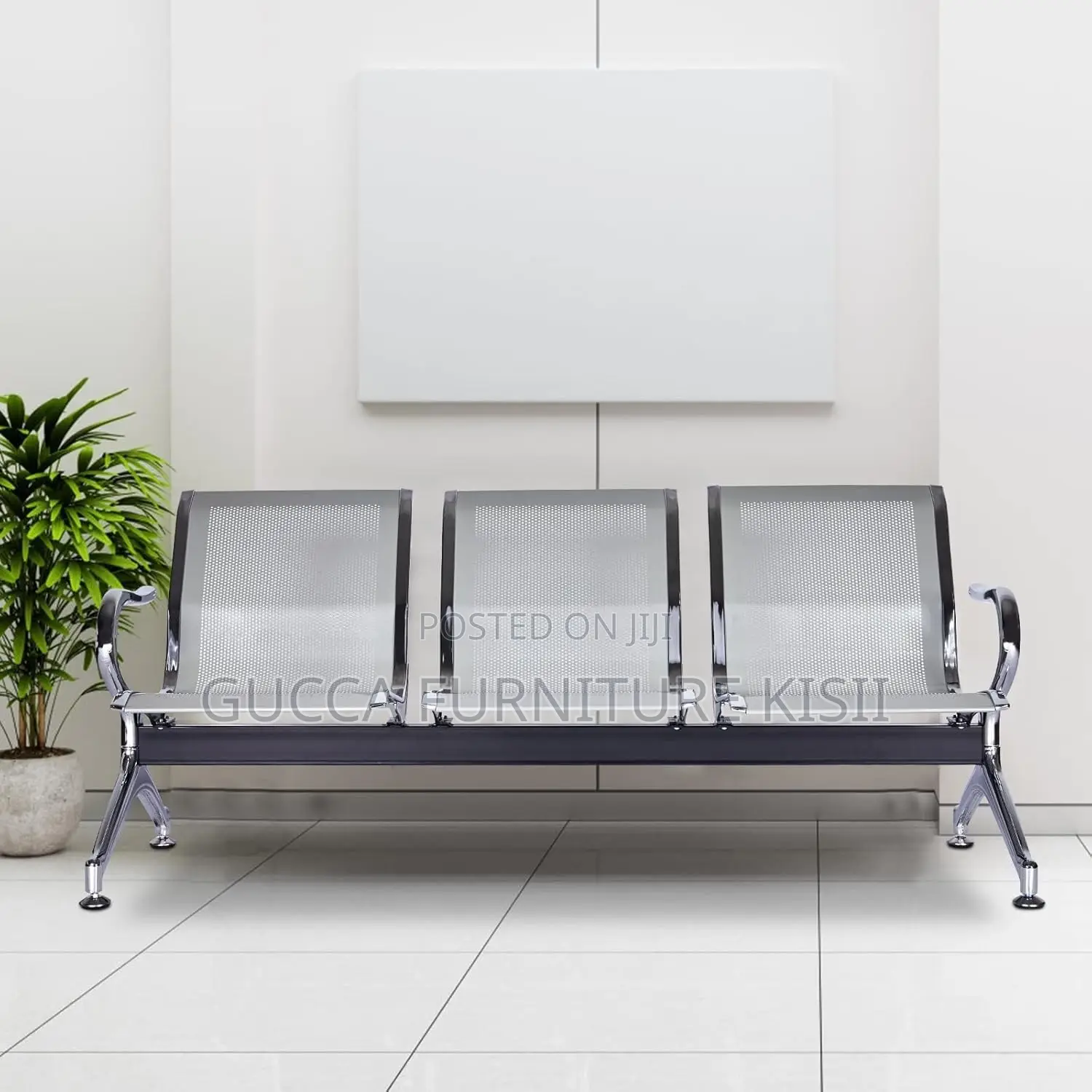 Bench; Heavy Duty Steel Unpadded Visitor Bench