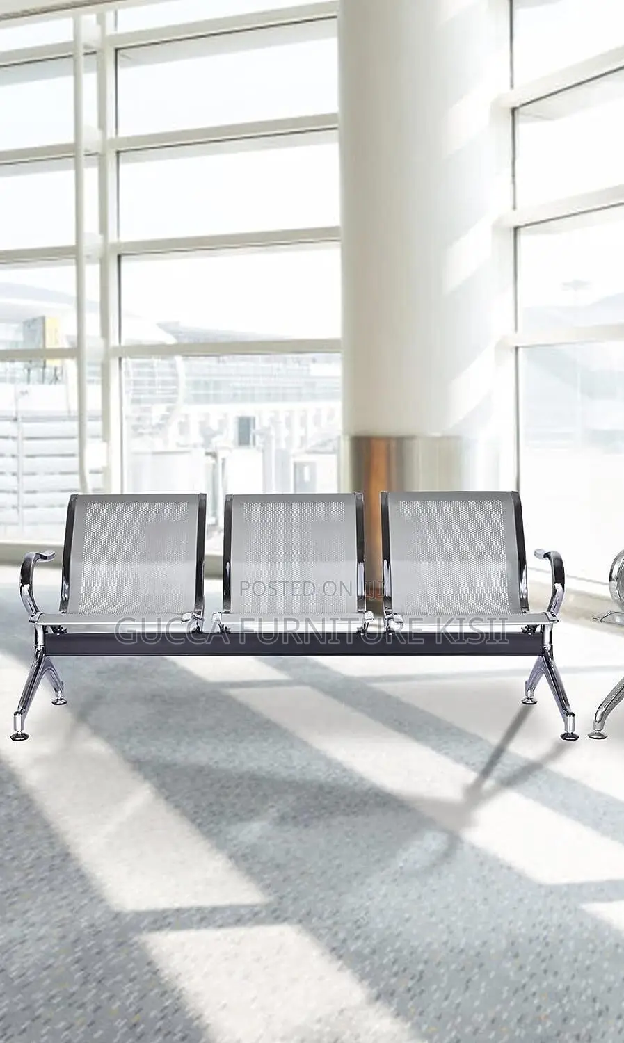 Bench; Heavy Duty Steel Unpadded Visitor Bench