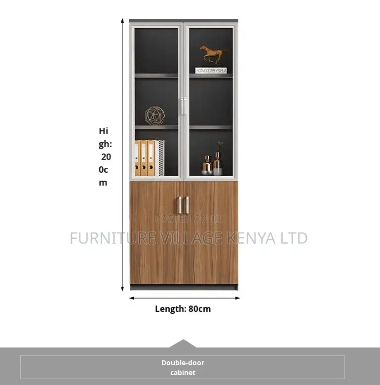 Office Cabinet; Brown Wooden 2 Door Executive Office File Cabinet