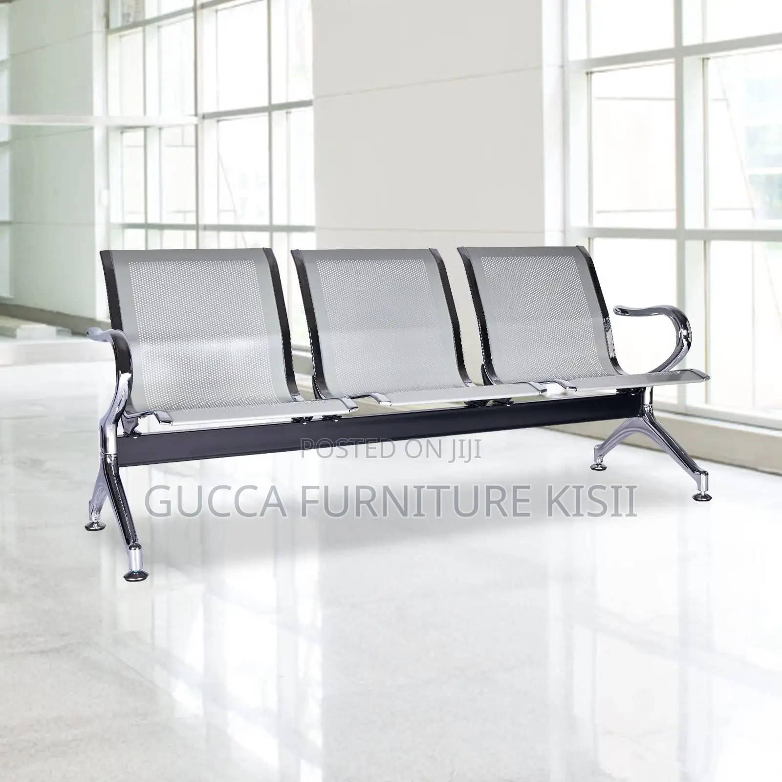 Bench; Heavy Duty Steel Unpadded Visitor Bench