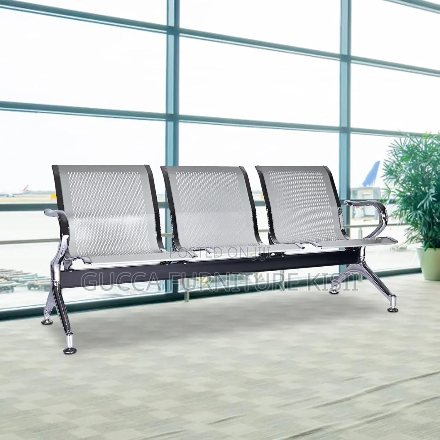 Bench; Heavy Duty Steel Unpadded Visitor Bench