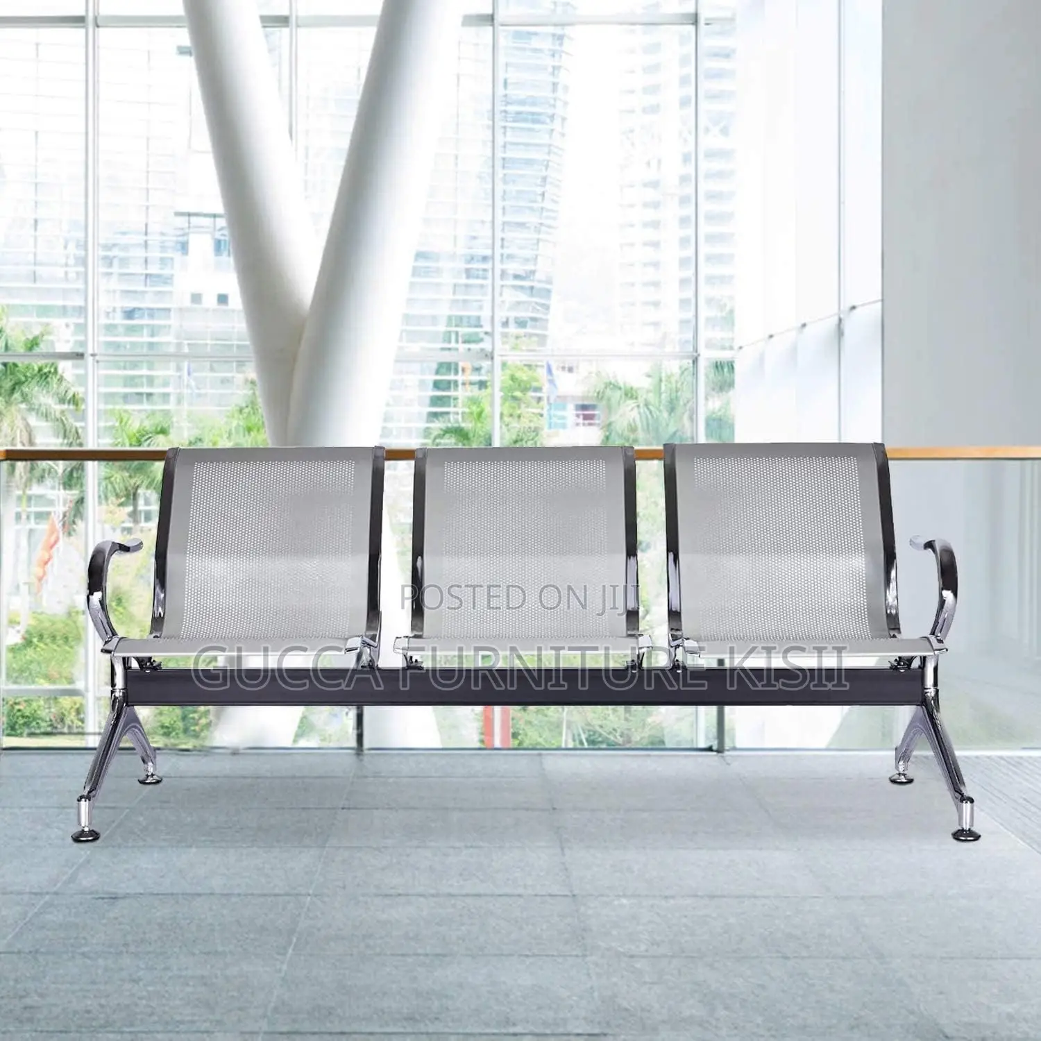 Bench; Heavy Duty Steel Unpadded Visitor Bench