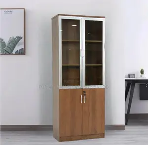 Office Cabinet; Brown Wooden 2 Door Executive Office File Cabinet