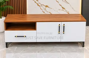 Mavuno Modern TV Console – White Walnut Finish
