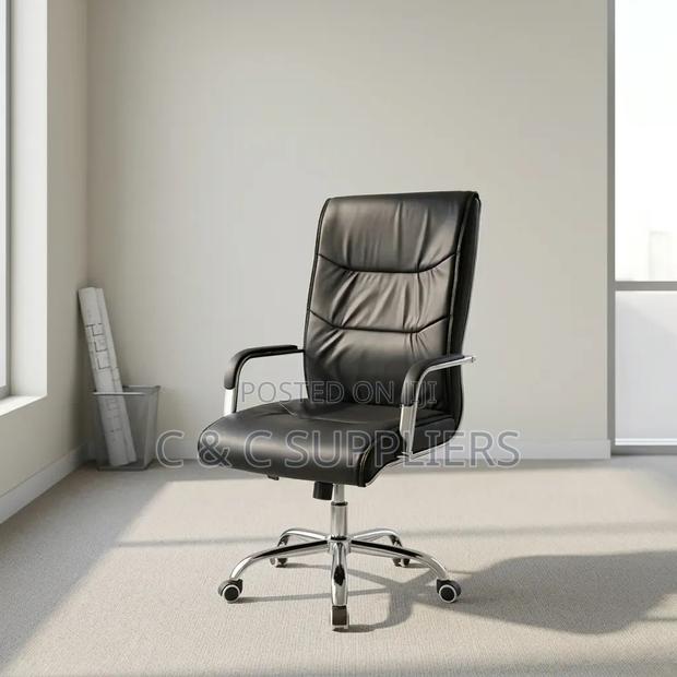 Leather Swivel Study Chair. - thumbnail 4
