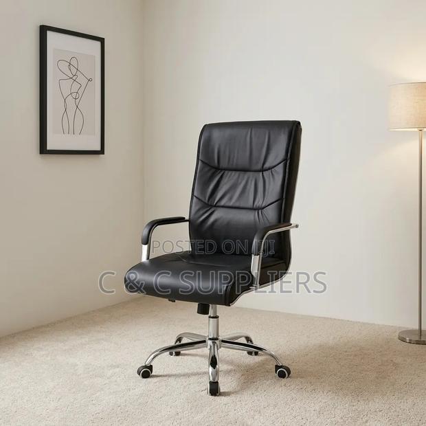 Leather Swivel Study Chair. - thumbnail 5
