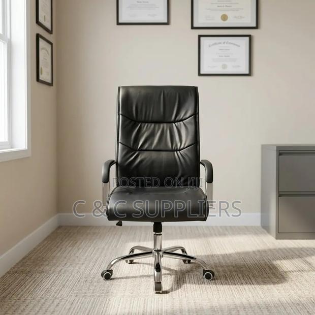 Leather Swivel Study Chair. - thumbnail 6