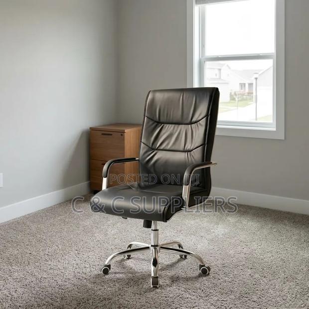 Leather Swivel Study Chair. - thumbnail 8