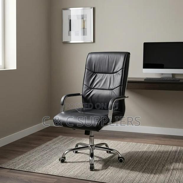 Leather Swivel Study Chair. - thumbnail 7
