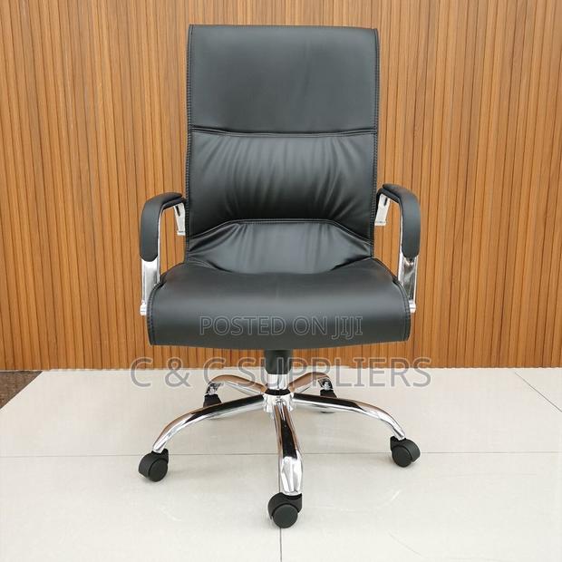 Leather Swivel Study Chair. - main view