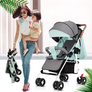 Premium Compact Travel Stroller - Mint Green Charcoal Gray