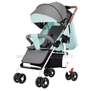 Premium Compact Travel Stroller - Mint Green Charcoal Gray