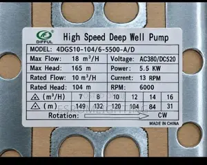 5.5kw High-Speed Deep Well Submersible Pump