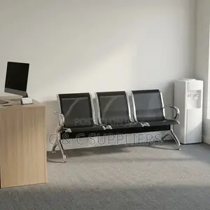 3-Link Black Waiting Bench