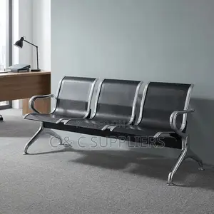 3-Link Black Waiting Bench