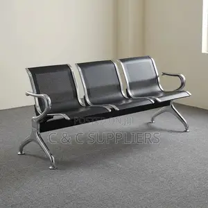 3-Link Black Waiting Bench