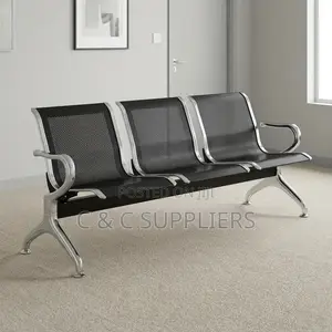 3-Link Black Waiting Bench